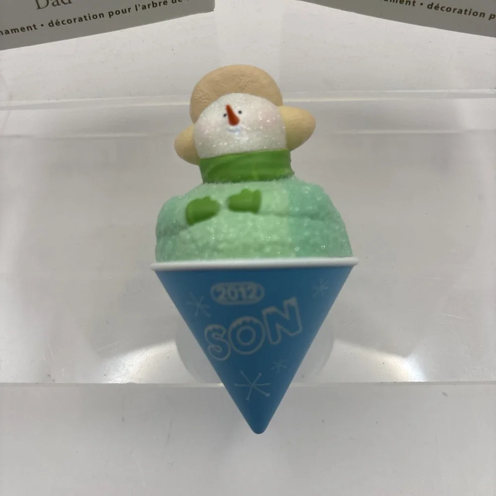 Hallmark Keepsake Ornament~Dad and Son in a Snowcone~2012